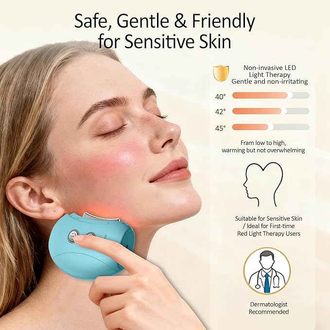 Electric Gua Sha Face Massager Tool with Red Light Therapy, 3-in-1 Microcurrent Guasha Tool with Soothing Vibration, 7-Color LED Warm Heat, for Face/Neck/Eyes/Scalp, Lifting, De-Puffing
