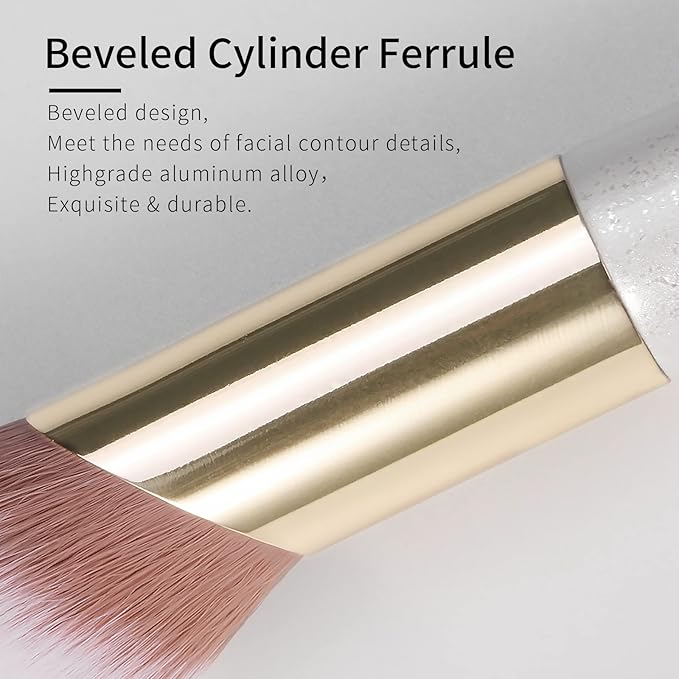 Angled Foundation Brush for Liquid Makeup, Cream Contour Brush for Cream Makeup, Liquid Foundation Brush, Liquid Foundation Makeup Brushes for Liquid Foundation. (White, 161L)