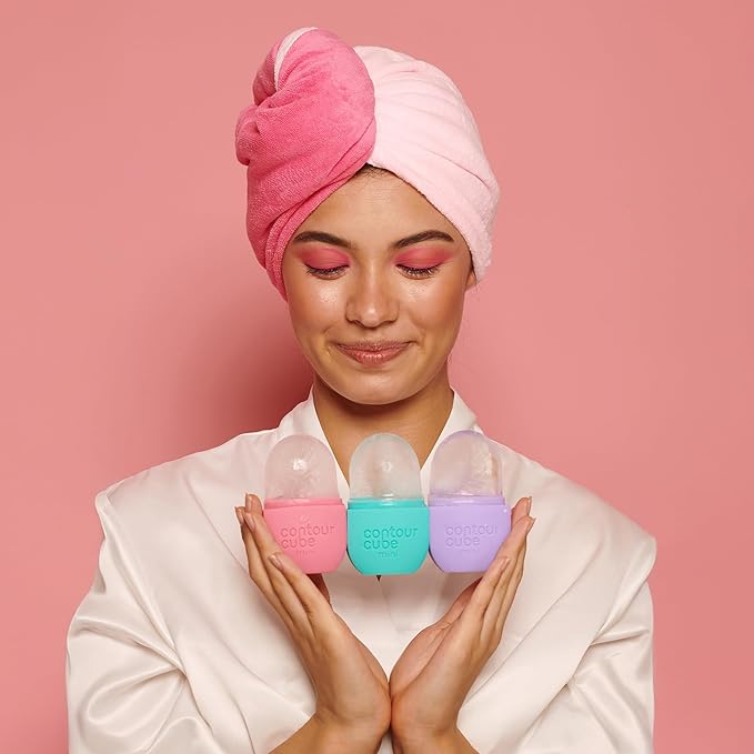 Contour Cube Mini - Revolutionary Ice Roller for Sculpting & De-Puffing - Face Ice Roller & Massager - Ice Mold for Face - Compact Skin Care Tools for Daily Skincare & Travel - Violet
