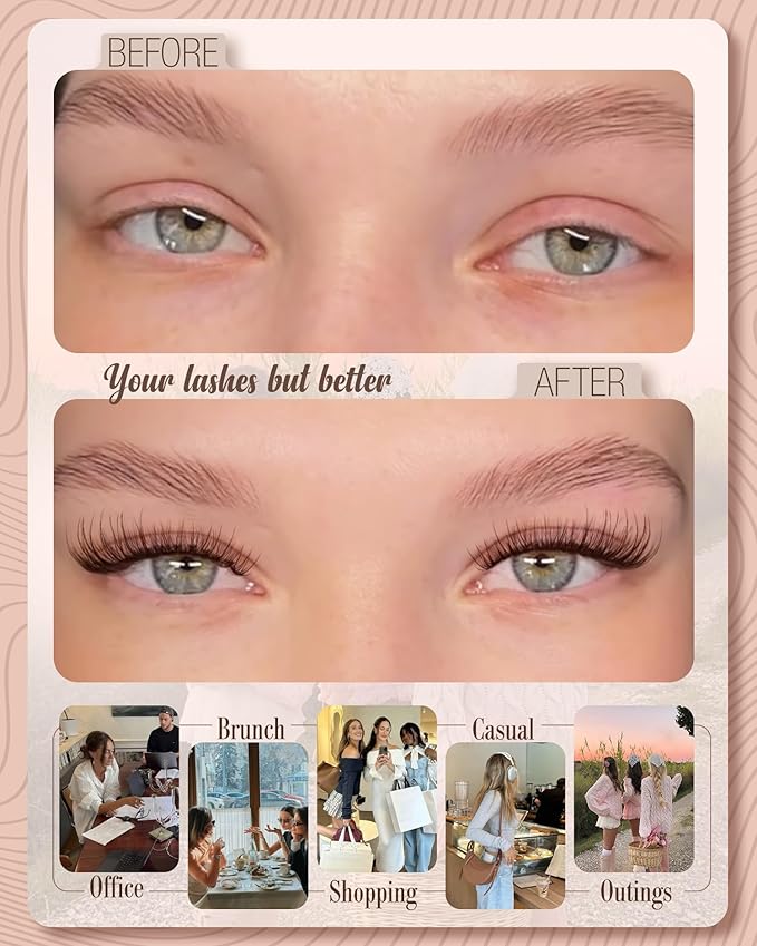Natural Lash Clusters Brown Eyelash Cluster Clear Band Individual Lashes Wispy Cluster Eyelash Extensions Venus Dark Brown Lashes Extensions DIY Lash Pack by Mavphnee (120Pcs, 8-16MM, CC-Curly)