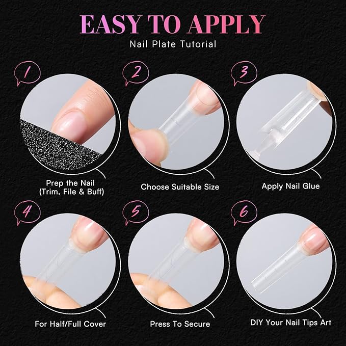Makartt Half Cover Square Nail Tips: No C Curve Clear Acrylic XXL Extra Long Pre-shaped, Full Matte, 240 PCS, 12 Sizes, Fake Nails for Extensions Manicure Salon Home DIY