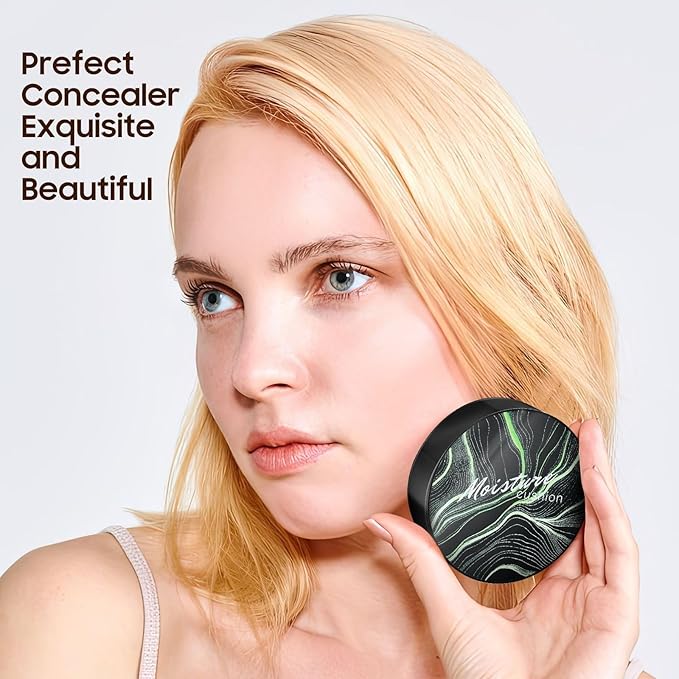 Mushroom Head Air Cushion CC Cream - BB Cream Long-Lasting Color Changing Foundation, Full Coverage Concealer for Older Women, Moisturizing & Brightening Foundation for Mature Skin Makeup (Natural)