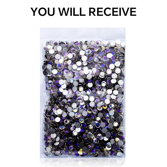 1440Pcs Moonlight Crystal Rhinestones,Glass Flatback Rhinestones Gemstones for Nail Face Makeup Art Crafts Clothes Decoration -(SS20,4.8mm,Moonlight)
