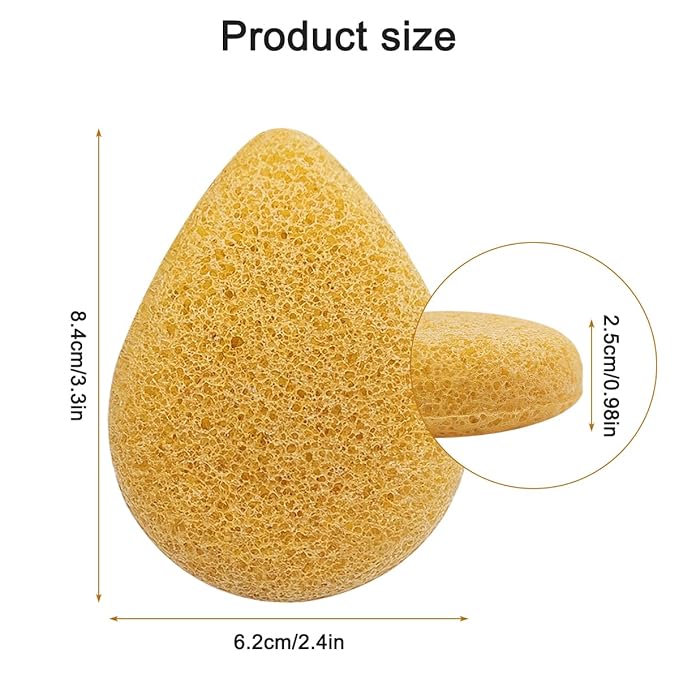Natural Konjac Facial Sponge (4-Pack) | SourceTon face Scrubber Soft & Gentle Face Scrubber for All Skin Types