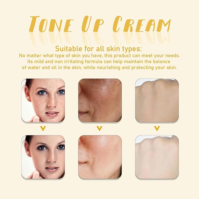 Brightening Moisturizer for a Radiant Glow, V7 Tone Up Cream with Vitamin C & Hyaluronic Acid, Lightweight Non-Greasy Formula for Daily Hydration and Even Skin Tone, 50g