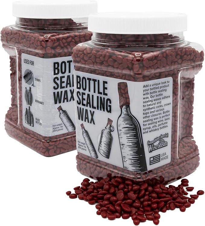 Blended Waxes, Inc. Bottle Sealing Wax, Pastille Wax Seal Beads For Wine, Beer, and Liquor Bottle Sealing, Seals Between 25-30 Bottles, 1 lb, Red