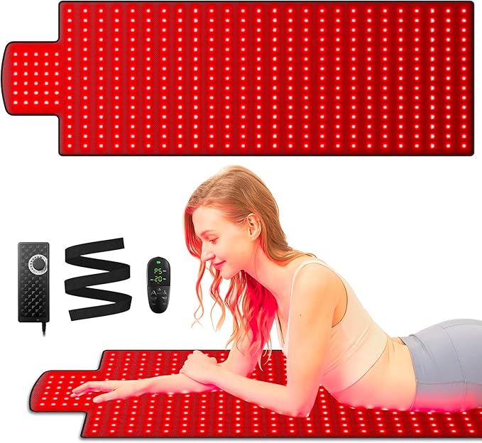 Red Light Therapy Mat, 40" x 16.5" Infrared Red Light Therapy Pad for Back Shoulder Legs Knees, 660nm & 850nm, 3 in 1 420 LEDs Infrared Light Therapy for Body Pain Relief, Muscle Recovery