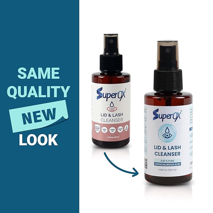Superox Hypochlorous Acid Spray For Face - Natural Eyelid Cleanser - Safe for All Skin Types - Pure & Gentle Hypochlorous Acid Spray, 100 ml (3.38 oz)