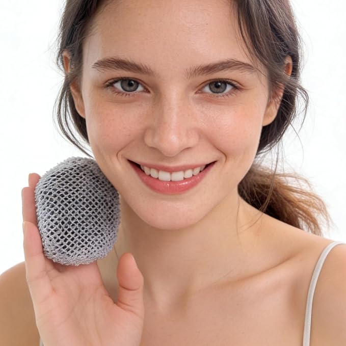 Face Scrubber & African Net, Silicone Exfoliating Brush for Men Women, Facial Cleansing Brush, Manual Waterproof Cleansing Skin Care, Blackhead Removing Pore Cleansing Massaging Face Brushes