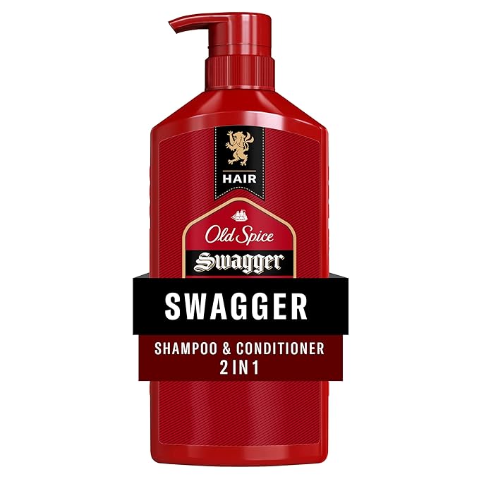 Old Spice Swagger 2-in-1 Shampoo and Conditioner Set for Men, Cedarwood Lime Scent, Healthier, Fuller, More Moisturized Looking Hair, Barbershop Quality, Remove Dirt & Oil, 21.9 Fl Oz