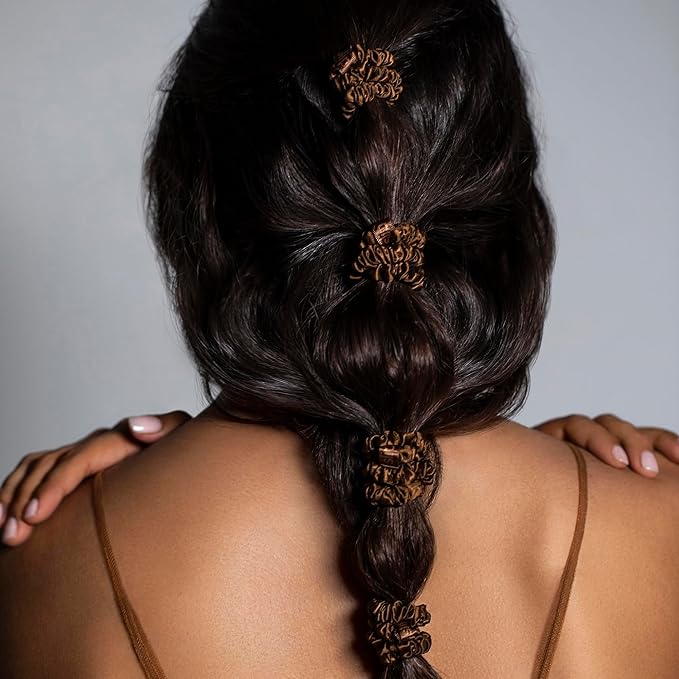 SLIP Amazon Exclusive Skinny Scrunchies: Anti-Crease, Anti-Breakage Slipsilk™ Design Protects Delicate Hair | Includes 3 Pure Silk Scrunchies, Sherbet