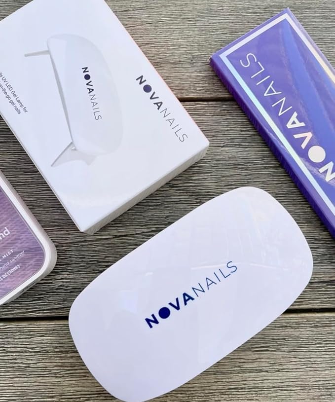 Gel Nail Lamp by NOVA, Female Founded Semi Cured Nails, 6W Max, 2 Timers (45s / 60s), Portable Lamp for Curing Nail Art, Gel Stickers and Strips, and Gel Manicure (lamp)