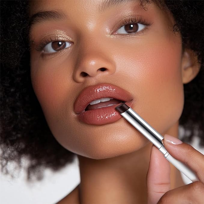 2PCS Honey Lipstick Tinted Lip Balm - Sheer Hydrating Lipstick for All Skin Tones - Moisturizing Lip Color, Nourishing Lip Balm with a Hint of Natural Black Cherry Tint (Black & Nude)