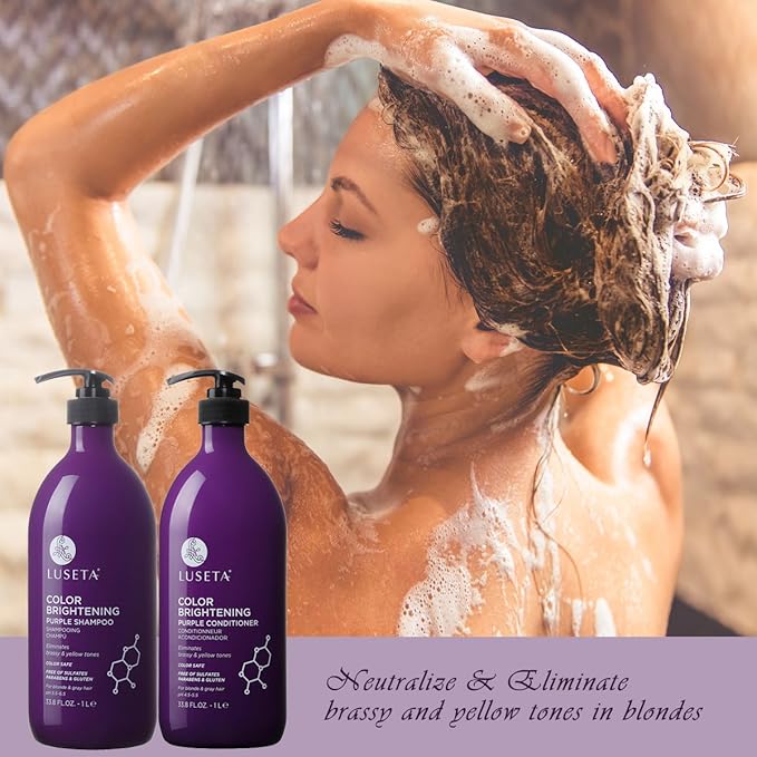 Luseta Purple Conditioner for Colored, Grey and Blonde Women's Hair - 33.8oz, Best for Curly and Damaged Hair, Sulfate & Paraben Free