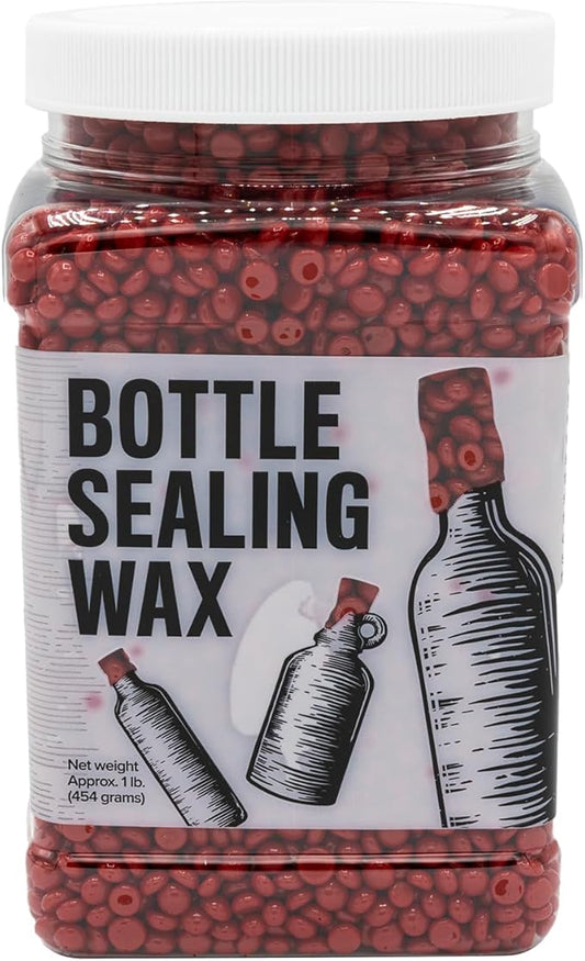 Blended Waxes, Inc. Bottle Sealing Wax Beads, Premium Pastille Wax Seal Beads For Wine, Beer, and Liquor Bottle Closure, Seals Between 25-30 Bottles, 1 lb, Gloss Bright Red