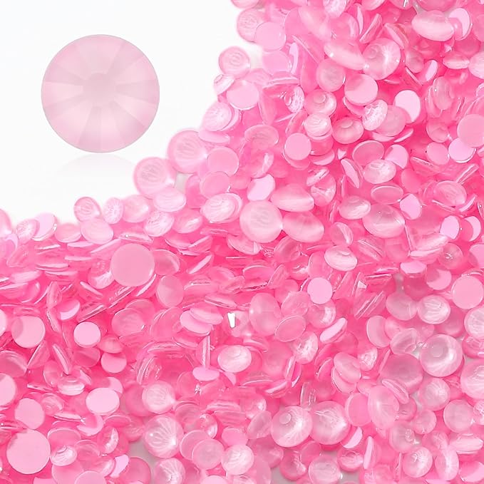 Meibite Mocha Rose Flatback Rhinestones, Glass Rhinestones for Nail Art and Craft, Glue Fix, Loose Crystal Gemstones(Mocha Rose, SS30, 288pcs, 6.4-6.6mm)