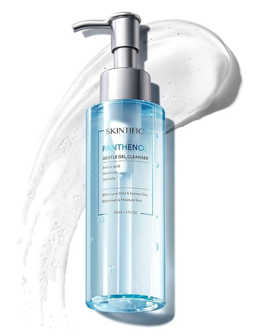 Panthenol Gentle Foaming Facial Cleanser | Daily Oil Control Face Wash for Women & Men, Soothes Troubled Skin, Amino Acid + Ceramide, Balances Skin Barrier, Smooth & Refreshed Complexion