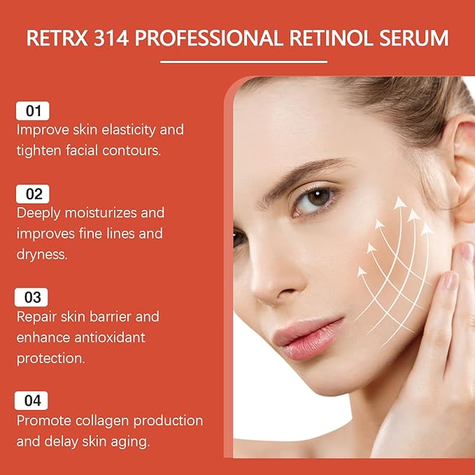 Retinol Serum 50ml, Anti-Aging with Hyaluronic Acid, Collagen, VC, VE, Boosts Elasticity, Diminishes Wrinkles & Fine Lines, Deep Hydration, Brightening Serum for All Skin Types, Gentle Formula