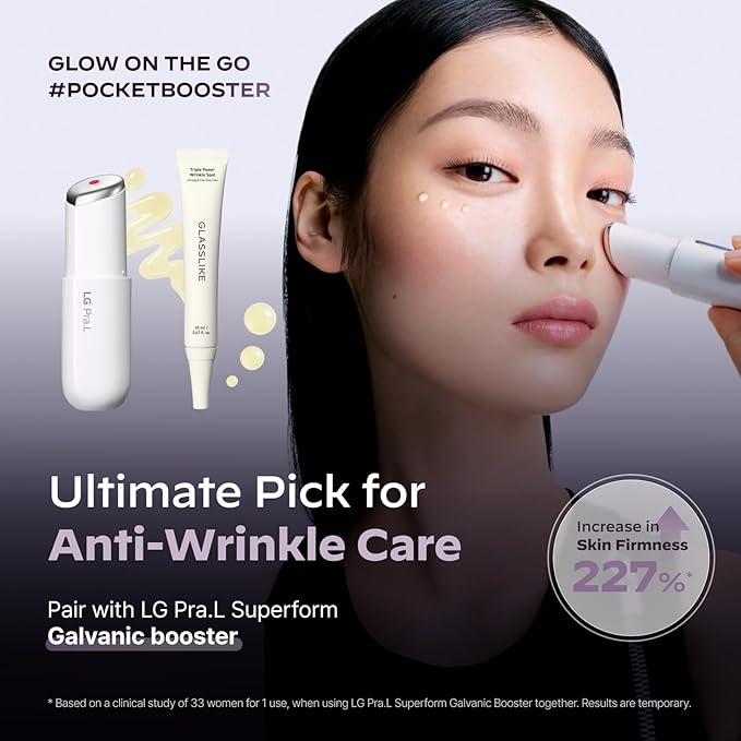 GLASSLIKE Triple Power Wrinkle Spot Ampoule, Hydration Boosting, Firming and Anti-wrinkle, wrinkle wrapping serum - 0.47 fl. oz