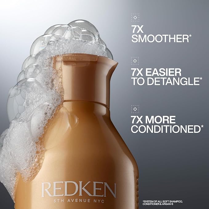 Redken All Soft Shampoo - Moisturizes & Hydrates Dry, Brittle Hair, Gently Cleanses and Softens, With Argan Oil, Safe For Color-Treated Hair, 1.7 Fl Oz