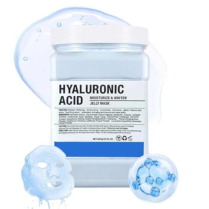 Jelly Mask for Facials Professional, Hydrating & Moisturizing Peel-Off Gel Jelly Face Mask Skin Care for Deep Hydration & Glow, Professional Spa Use for All Skin Types 23 Fl Oz (Hyaluronic Acid)