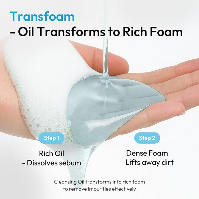 Dual Pore Cleanser, Deep Pore Cleansing & Exfoliating Salicylic Acid, Oil to Foam Daily Hydrating Facial Wash for Blackhead Oily, Dry, Sensitive Skin for men Korean Skincare 6.76 fl.oz