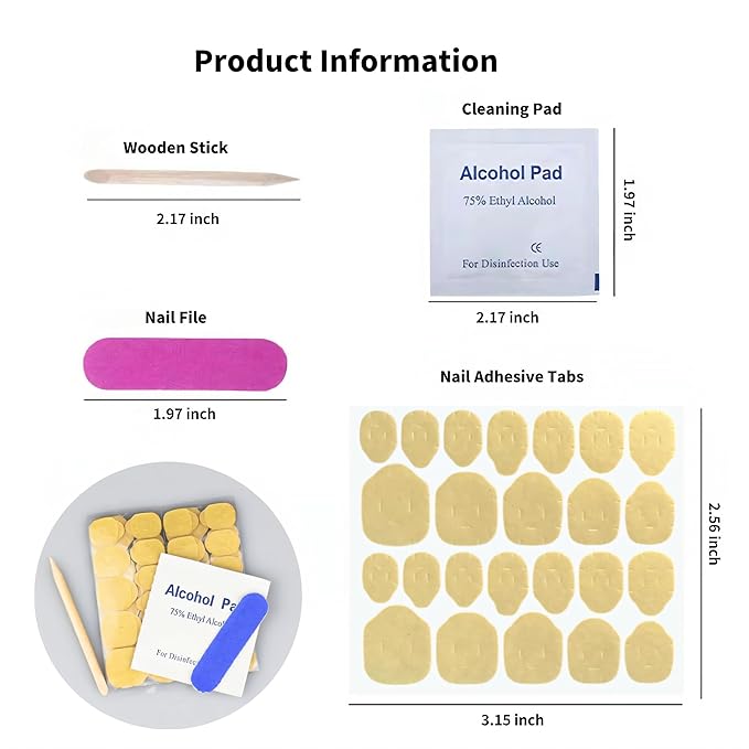 Fiaoudm Ultra-Slim Nail Adhesive Tabs – Jelly Double Sided Waterproof Gel Sticker Pads with Tool Set, Seamless & Strong Hold for Press On Nails, Fake Tips & Manicures, 24 Sizes Extra-Strong Kraft(10)