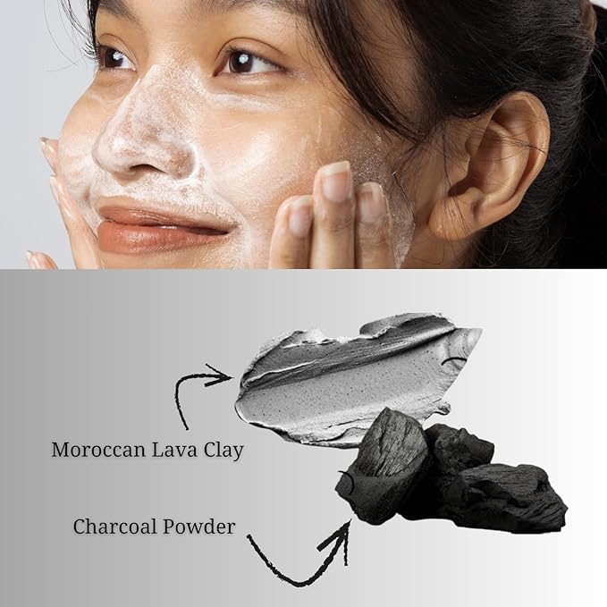 Japanese Powder Face Wash 0.4g 15pcs x 2pack -Black Charcoal - Exfoliating Powder Enzyme Cleanser for Smooth, Radiant Look - Travel-Friendly, Gentle Exfoliant for Oily Skin - Black