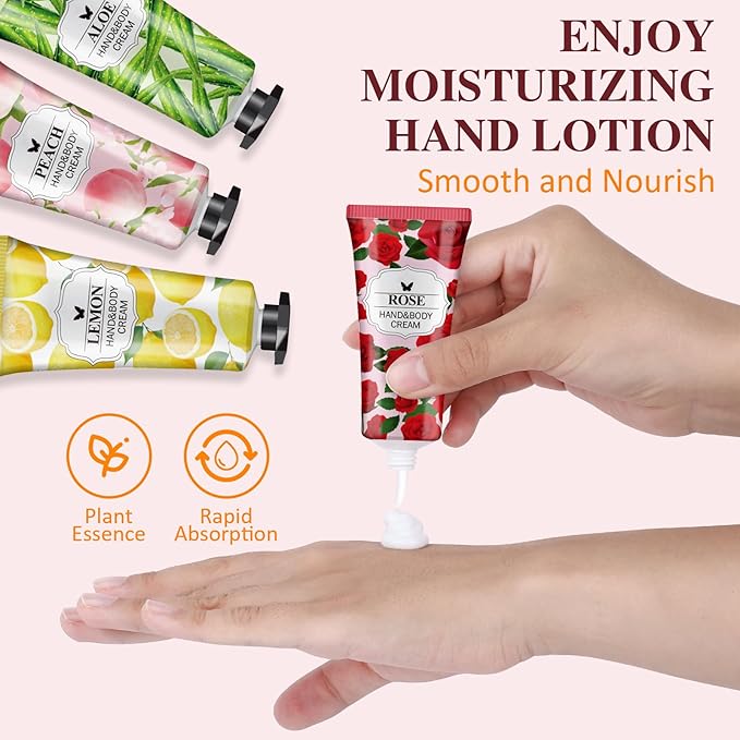 56 Pack Hand Cream Gifts Set, Valentines Day Gifts for Her, Bulk Hand Lotion Travel Size for Dry Cracked Hands, Mini Hand Lotion for Mothers Day Gifts, Bridal Shower Favors and Teacher Gifts for Women