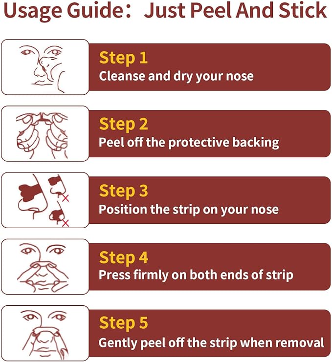 Nasal Strips for Snoring & Breathing Relief | Nose Tape for Nasal Congestion Relief | Effective Nose Strips to Open Airway, Improve Sleep & Anti Snoring (Black-30 Packs)