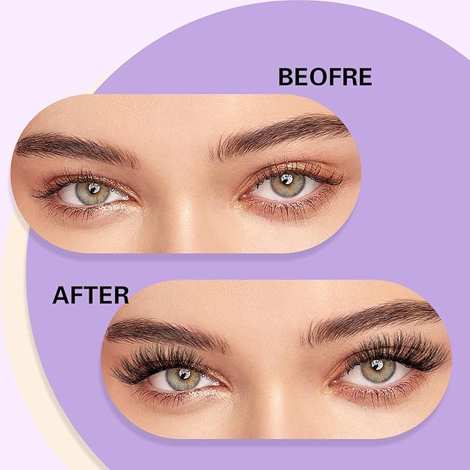 B&Qaugen Lash Clusters Individual Lashes Lash 280 PCS Eyelash Clusters False Eyelash Lash Extension Fluffy Natural Cluster Eyelash Extensions DIY Eyelash Extensions at Home (9-16 MIX, 35D+45D-C)