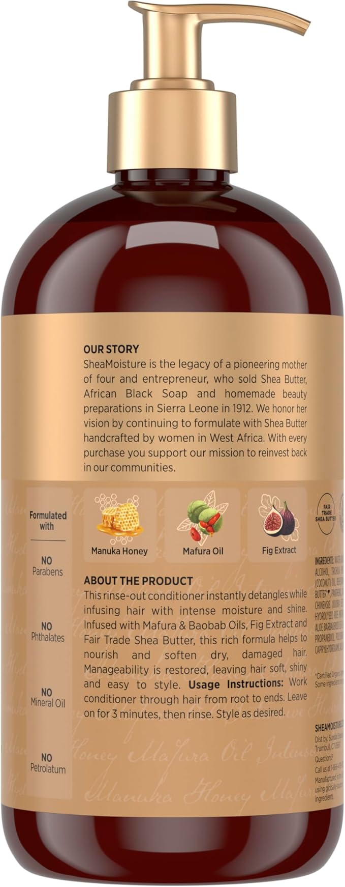 SheaMoisture Intensive Hydration Conditioner Manuka Honey & Mafura Oil for Extra Dry, Damaged Hair, Paraben-Free 24 oz