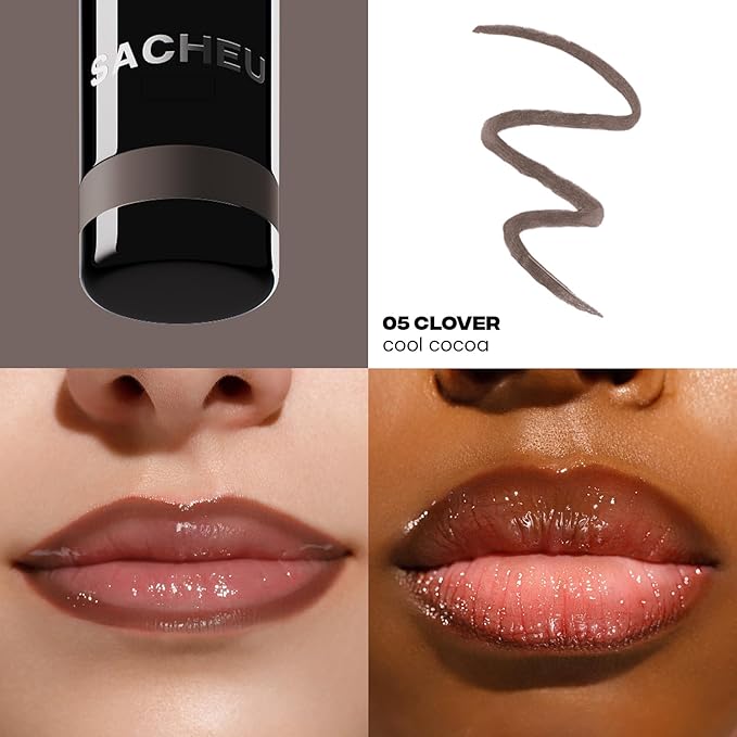 Sacheu Lip Liner STAY-N Peel Off Lip Stain — Long Lasting Waterproof Lip Tint with Hyaluronic Acid & Vitamin E — Transfer Proof Matte Finish, Vegan & Cruelty-Free (cLOVER)