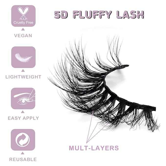 Lashes Mink Bulk 30 Pair Wholesale Lashes 5D Fluffy Eyelashes Wholesale Faux Mink Eyelashes Natural Medium Length Fake Lash with Portable Pack (Clusters 30 Pairs)