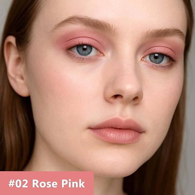 Matte Liquid Eyeshadow, Long-Lasting Waterproof Liquid Eye shadow, High-pigment Buildable & Blendable Cream Eye Makeup, 02 Rose Pink