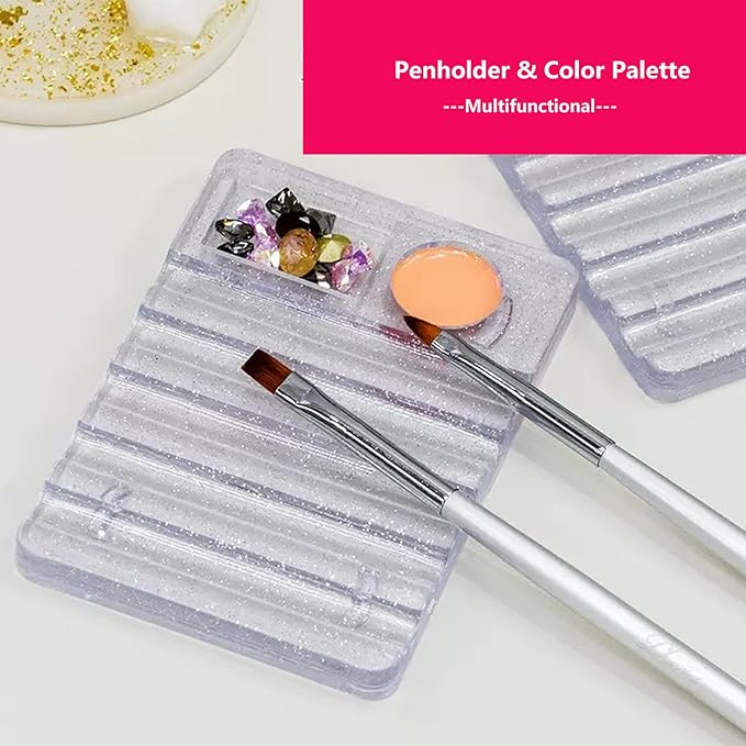 62Pcs Nail Art Pens brushes Set, Nail Sponges for Ombre with Grabbing Pen, Dual Tipped Silicone Dotting Sculpture Pen, Liner Brushes for Nails and Mixing Palette Pen Holder, Nail Brushes for Nail Art