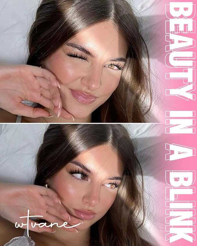Wtvane Fairy Lash Clusters Wispy Eyelash Clusters Natural 10-16MM Lash Extensions 200Pcs Individual Lashes Clusters CD Curl Cluster Eyelash Extensions with Thin Lash Bnad DIY Manga Look at Home