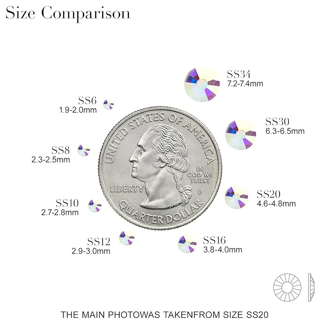 Novani 3000 Pieces Flatback Rhinestones Glass Round Gems AB Crystals for Nail Art DIY Crafts Clothes Shoes,SS10,2.7-2.9mm