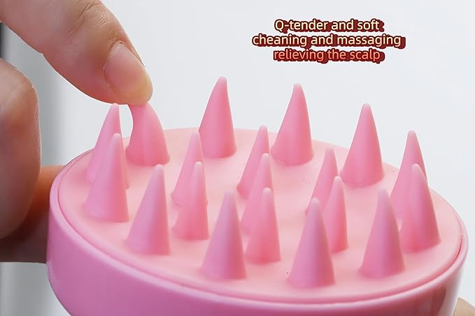 KMJILS 2-Pack Scalp Massager Shampoo Brush - Soft Silicone Exfoliating & Relaxing Head Massage Tool for Dry/Wet Hair Care - Relieves Stress, Dandruff & Itchy Scalp