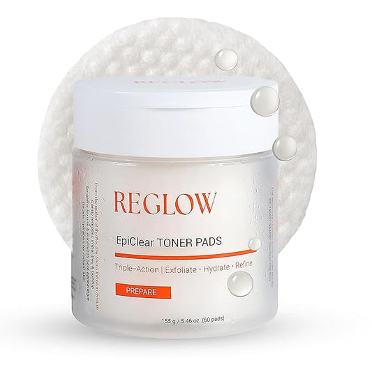 ReGlow EpiClear Toner Pads – Exfoliating Facial Pads with PHA, AHA, BHA & Niacinamide – Pore Refining, Hydrating & Resurfacing Daily Peel – Clinic-Inspired Skincare for Smooth Texture