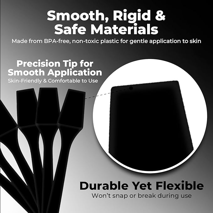 Kopperko Mini Makeup Spatula (2.5”, 500 Pack) - Small Facial Spatula for Mascara, Skincare, Creams & Crafts | Eye Cream Applicator Tool for Skincare, Face Mask | Disposable Makeup Applicators | Black