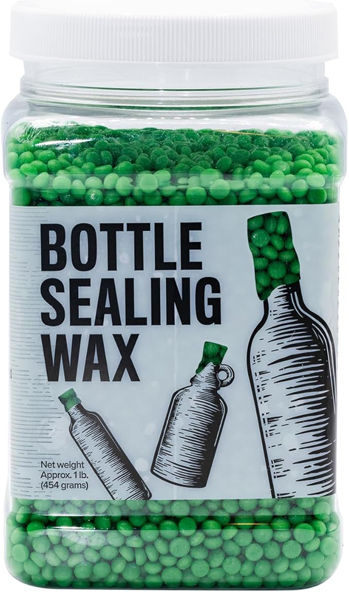 Blended Waxes, Inc. Bottle Sealing Wax, Pastille Wax Seal Beads For Wine, Beer, and Liquor Bottle Sealing, Seals Between 25-30 Bottles, 1 lb, Emerald Green