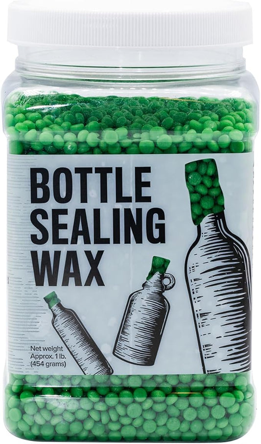 Blended Waxes, Inc. Bottle Sealing Wax, Pastille Wax Seal Beads For Wine, Beer, and Liquor Bottle Sealing, Seals Between 25-30 Bottles, 1 lb, Emerald Green