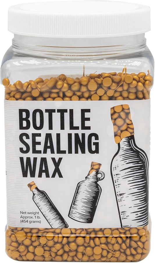 Blended Waxes, Inc. Bottle Sealing Wax Beads, Premium Pastille Wax Seal Beads for Wine, Beer, and Liquor Bottle Closure, Seals Between 25-30 Bottles, 1 lb, Goldenrod