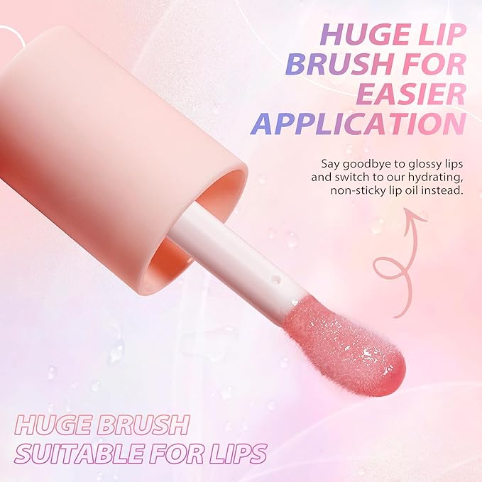 LANGMANNI Moisturizing Lip Oil,No-Sticky Lip Gloss Lip Balm Lip Care,Fruit Flavoured Lip Oil For Dry Lip's Moisturizing Hydrating And Nourishing ((Coco))