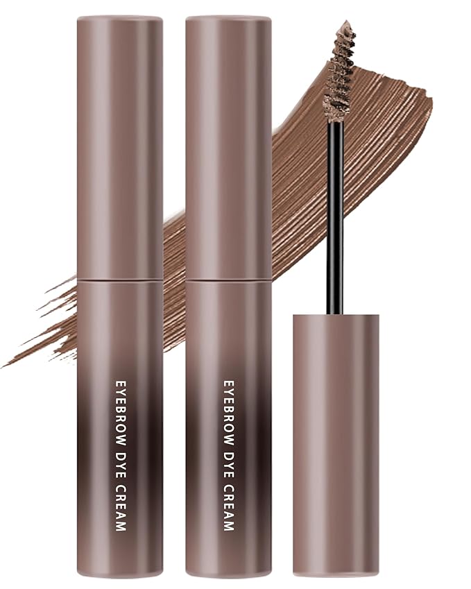 Brown Tinted Eyebrow Gel, 2 Pcs Long Lasting Waterproof Eye Brow Tinting Kit, Smudgeproof Transfer-Proof Eyebrow Mascara Glue, Ultra-Fine Brush Brow Filler Stain, Christmas Makeup Gift for Women-04