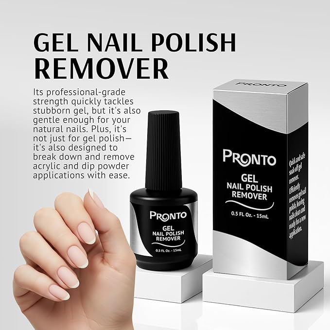 Pronto Quick Peel Off Gel Nail Polish Remover - Fast Acting, No Soaking, Salon Quality for Nail Glue & Polish Removal - Easy, Peel Off Magic in 3-5 Minutes, Friendly Formula for Salon-Quality Results