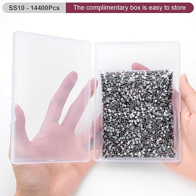 MEIBITE Flatback Rhinestones Bulk, 14400PCS Purple Rhinestones for Clothes DIY Decoration Crafts, Purple, SS10, 2.7-2.9mm