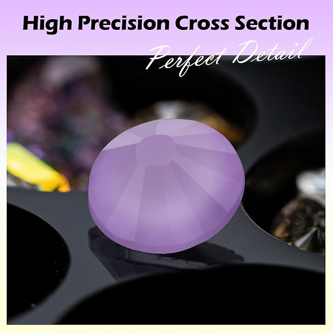 Meibite Mocha Lt.Purple Flatback Rhinestones, Glass Rhinestones for Nail Art and Craft, Glue Fix, Loose Crystal Gemstones(Mocha Lt.Purple, SS30, 288pcs, 6.4-6.6mm)