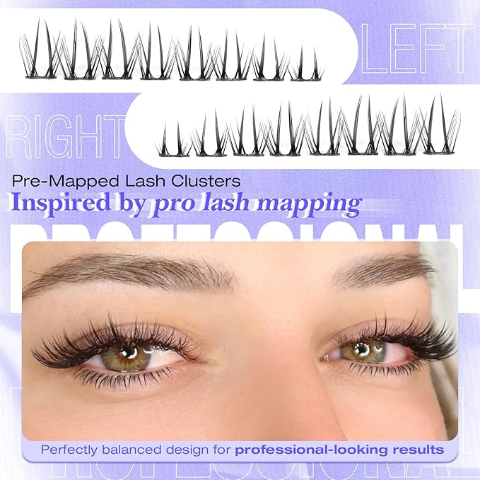 Pre-mapped Bottom Lash Clusters Natural Eyelash Extensions 4-7mm Wispy Eyelash Clusters Manga Bottom Cluster Lashes Left Right Lower Individual Lashes for Easy Application by Yawamica